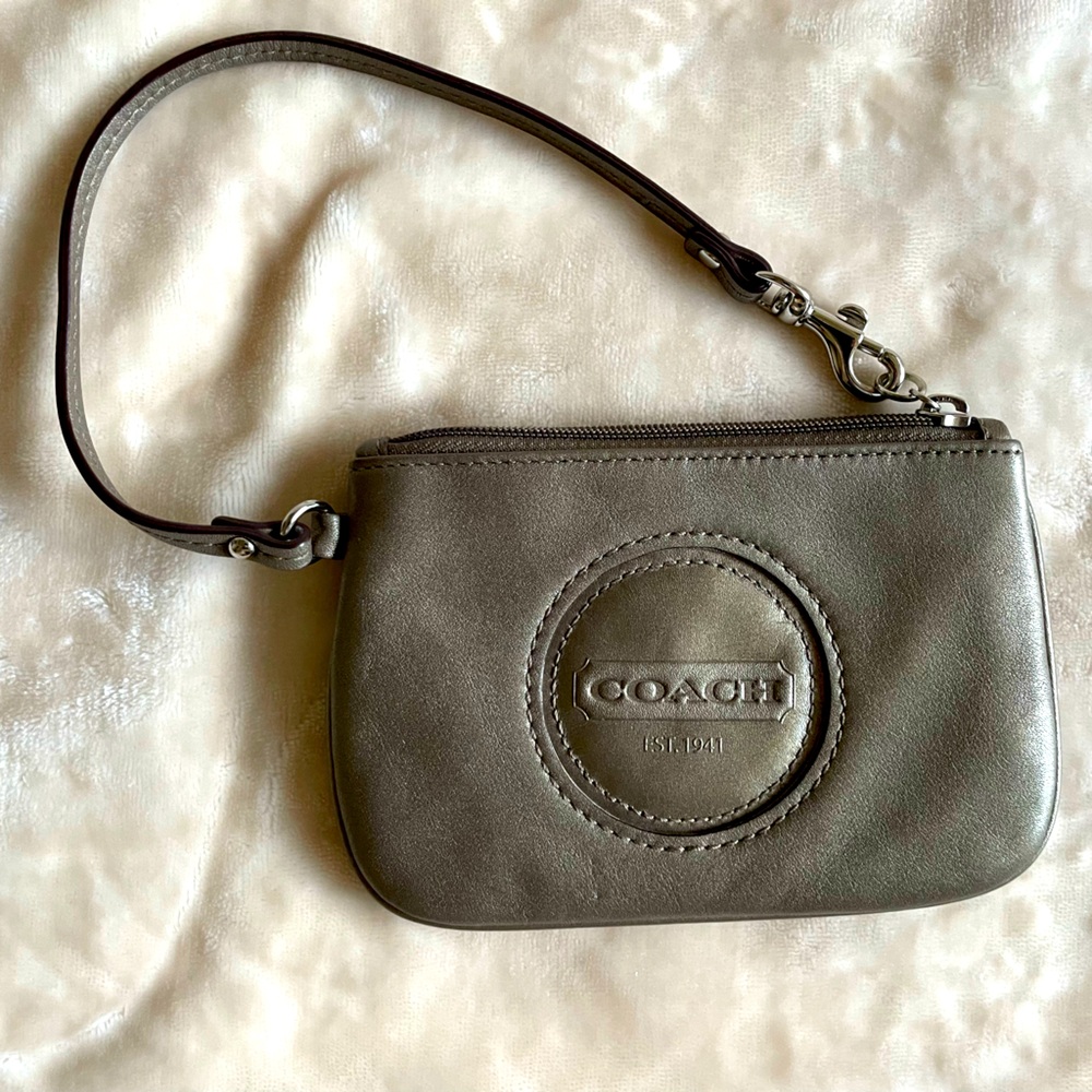 Coach pewter wristlet